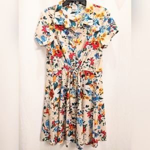 Adrian Delafield Vintage Flirty Floral Shirt Dress